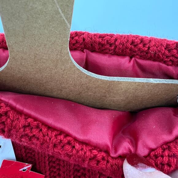 Wondershop Large Red Knit Sweater Lined Christmas Stocking Initial Letter I NEW - Picture 3 of 4